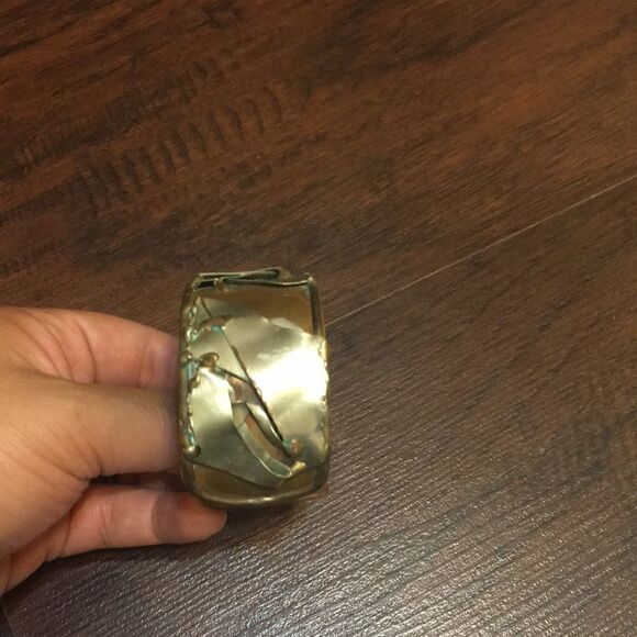 Artisanal Abstract work Metal Cuff - Picture 3 of 5